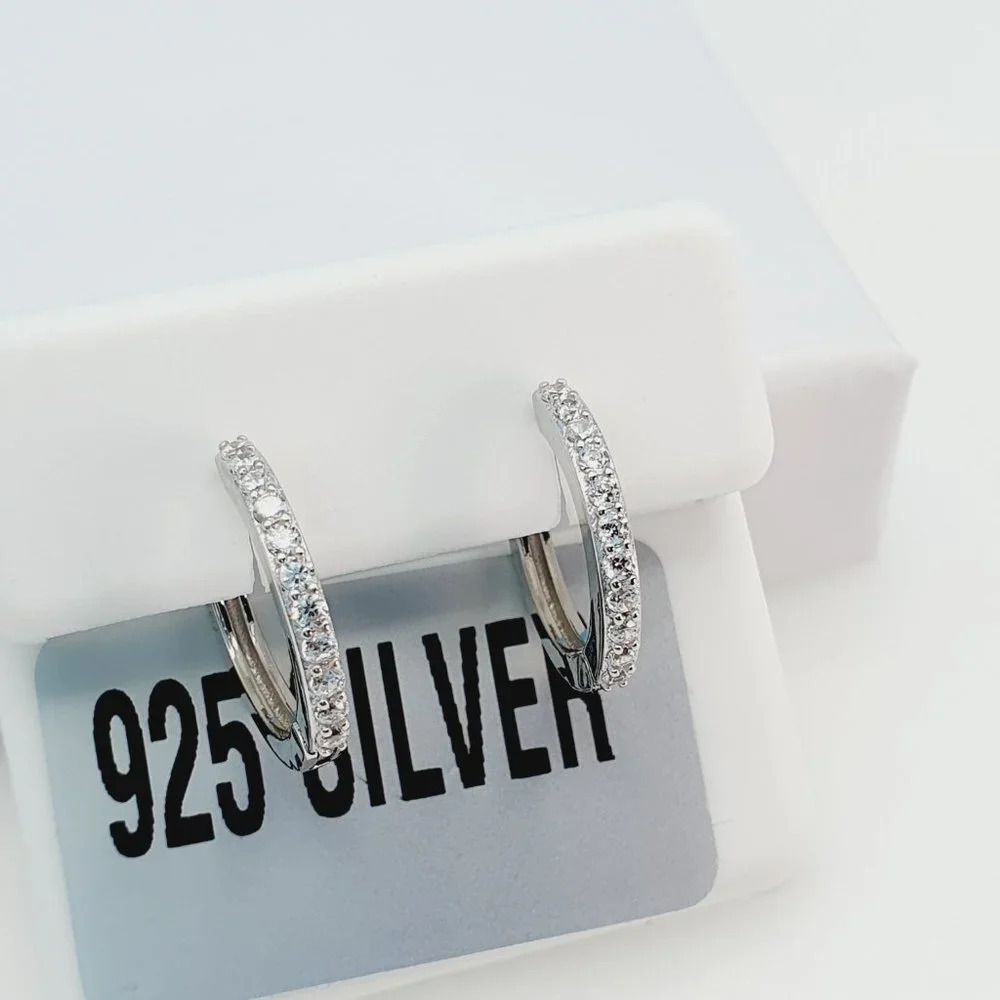 "925 Sterling Silver Cubic Zirconia Earrings, U19254900 - Picture 3 of 10